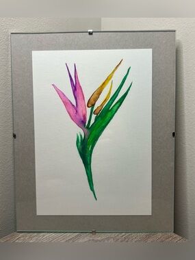 Watercolor botanical in a clear 10x8 frame